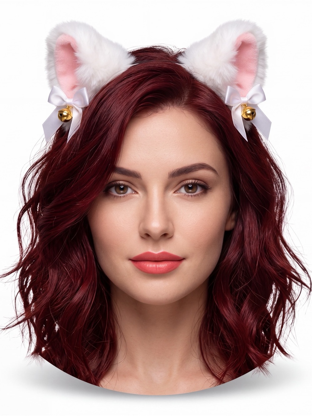 White Fuzzy Cat Ears Headband Hair Accessory OS NWT